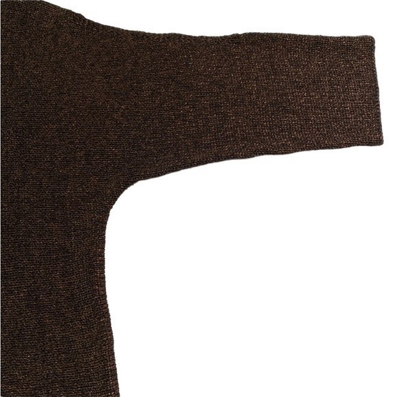 Eileen Fisher Organic Linen Loose Knit 3/4 Dolman Sleeve Sweater Metallic - Picture 13 of 16